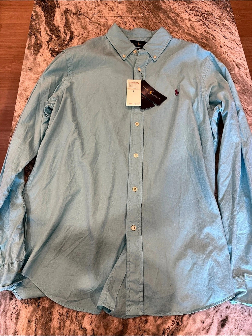 Polo Ralph Lauren Featherweight Twill Button Down Shirt in Teal Size large NW